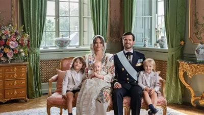 صور.. العائلة المالكة بالسويد تحتفل بتعميد أصغر أمرائها