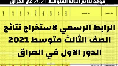 ظهرت الان رابط نتائج الثالث متوسط 2021 الدور الاول عبر موقع نتائجنا وزارة التربية العراقية