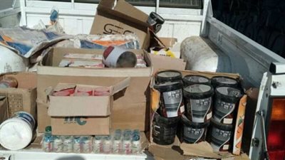 ضبط بويات ودهانات منتهية الصلاحية بطامية في الفيوم