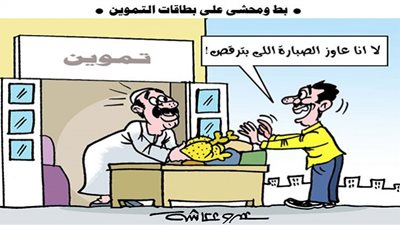 البط على بطاقات التموين في كاريكاتير الوفد