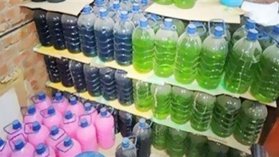 ضبط 5 أطنان منظفات صناعية ضارة بالصحة العامة فى الشرقية