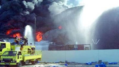 احتراق مصنع بتروكيماويات بمسطرد