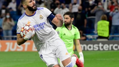 بنزيما يتعادل لريال مدريد أمام شيريف تيراسبول من ركلة جزاء