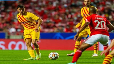 دوري أبطال أوروبا.. بنفيكا يلدغ برشلونة بهدف مبكر في الشوط الأول