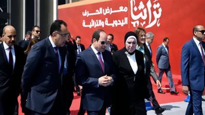 نيفين جامع: الرئيس استمع لطلبات العارضين في معرض تراثنا وأمر بتوفير كل ما يلزم لهم (فيديو)