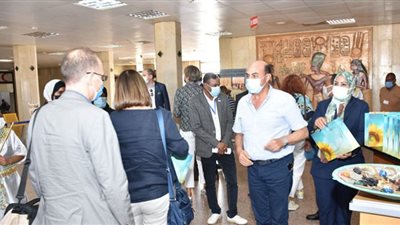 بالورد والهدايا.. وزير الآثار ومحافظ اسوان يستقبلان السفراء والصحفيين المشاركين في احتفالية تعامد الشمس