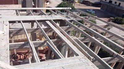 إيقاف أعمال بناء مخالفة لمبنى بعزبة الحكماء بأبو كبير