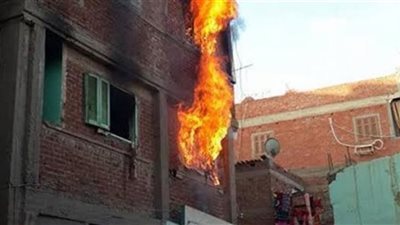 اندلاع حريق داخل منزل بالقناطر الخيرية