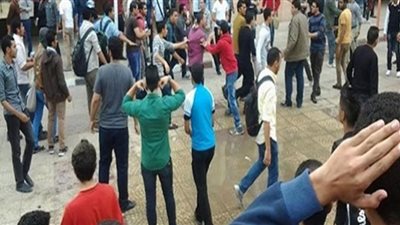 خناقة شوارع في حفلة تخرج طلاب تجارة حلوان