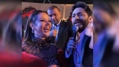 حفل زفاف شام الذهبي.. رضوى الشربيني تتوعد تامر حسني بسبب 