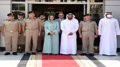 صور.. رئيس مكتب حاكم إمارة رأس الخيمة يزور مستشفى الحلمية العسكرى