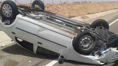 إصابة 6 عمال فى حادث انقلاب ملاكى أعلى محور بنى سويف