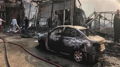 اندلاع حريق بمعرض سيارات بالدقهلية