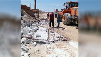 الأجهزة التنفيذية بالشرقية تتصدى لتعديات البناء على الأراضى الزراعية