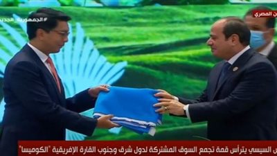 فيديو.. رئيس مدغشقر يسلم أدوات سلطة قمة الكوميسا إلى السيسي