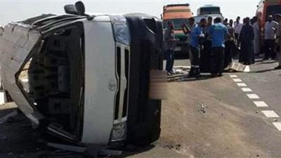 مصرع ٢ وإصابة ١٢ فى حادث تصادم بطريق رمسيس صان الحجر