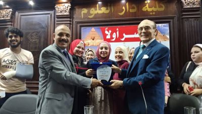 تكريم الفنان محمد صبحي بكلية دار العلوم بجامعة القاهرة