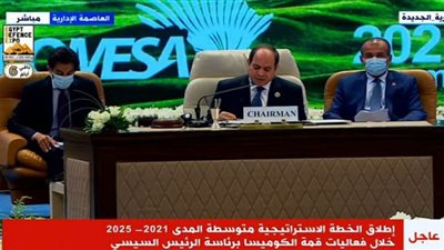 السيسي يطلق الخطة الاستراتيجية متوسطة المدى 2021 ـ 2025 لتجمع الكوميسا (فيديو)