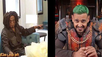 سليمان عيد يحاول تثبيت «باروكة» المشهد السينمائي.. ورامز جلال: محتاجه مسمارين (فيديو)