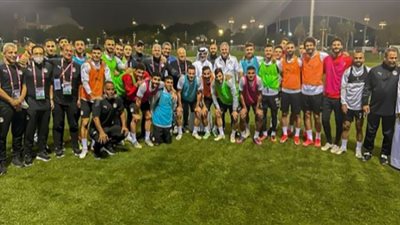 رئيس الاتحاد القطري وأبو ريدة يحضران مران منتخب مصر ويطمئنان على حمدي فتحي