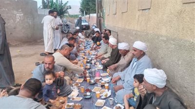 قرية جزيرة الكروم بجنوب الأقصر تنظم حفل إفطار جماعي سنوي