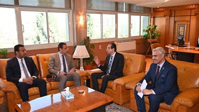 الدكتور ياسر مجدي حتاتة يستقبل الدكتور أحمد الأنصاري محافظ الفيوم