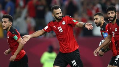 مروان حمدي يخطف تعادلا صعبا لمصر أمام الأردن في نهاية الشوط الأول