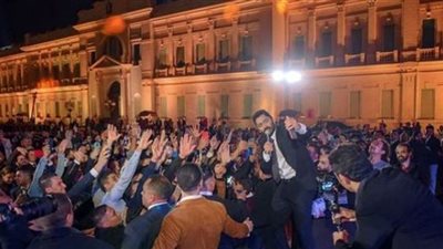 تامر حسني من داخل قصر عابدين..صور