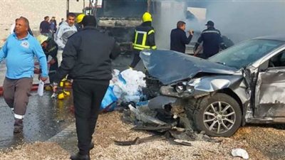 إصابة 6 أشخاص في حادثي تصادم ببنها