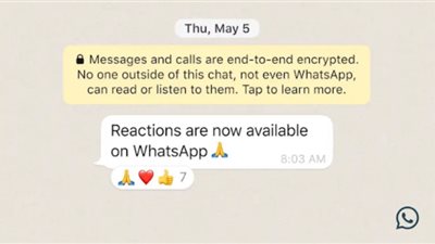ردود أفعال WhatsApp الخاصة بالرموز التعبيرية تبدأ في الانتشار للجميع