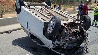 مصرع شخص في حادث انقلاب سيارة بالشرقية