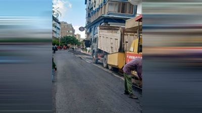 صور.. تطوير شارع التربية والتعليم بدمياط