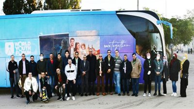 انطلاق قافلة جامعة المنصورة 