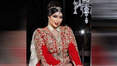 دنيا بطمة تبرز نحافة خصرها بالقفطان المغربي (صور)