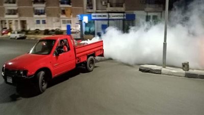 الإسماعيلية تعمل على مكافحة البعوض والذباب بحي ثالث سيارات حي ثالث