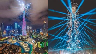 مشهد لن يتكرر إلا كل عام.. برج خليفة يضئ سماء الإمارات بالألعاب النارية (صور)
