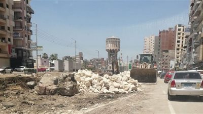 اختناق مرورى بسبب تطوير شوارع المنصورة وإصلاح البنية التحتية في 