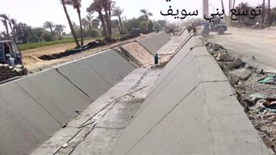 تبطين 474 كم من الترع بقري و مدن بني سويف