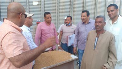 رئيس مدينة طامية يتفقد حصاد وتوريد القمح بمزرعة الوحدة المحلية