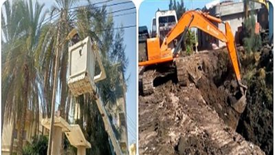 رفع ١٧٠ طن تراكمات وصيانة ٢٢ كشاف بنطاق مركز ومدينة المحمودية بالبحيرة