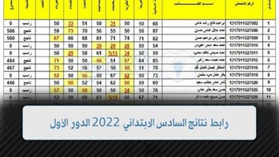 رابط نتائج السادس الابتدائي 2022 العراق الدور الأول بغداد، الكرخ، وجميع المحافظات