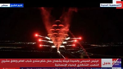 حفل ختام منتدى الشباب.. السيسي يوجه الشكر للمظليين الاستعراضيين (فيديو)