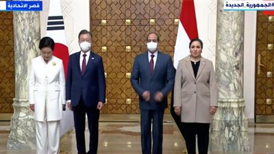 شاهد.. صورة تذكارية تجمع السيسي ونظيره الكوري الجنوبي وقرينتيهما