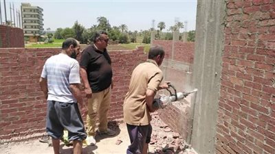 إزالة بناء مخالف بانشاص الرمل في بلبيس