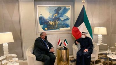 شكري يستهل زيارته إلى الكويت بلقاء وزير الخارجية