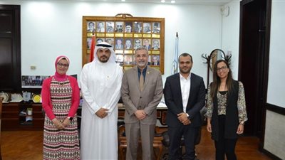 نائب رئيس جامعة الإسكندرية يستقبل الملحق الثقافي بسفارة دولة الكويت