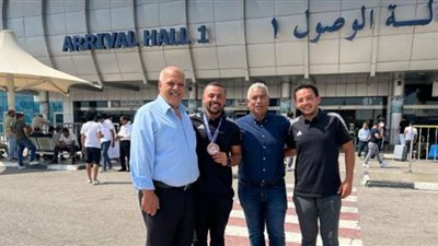 اتحاد الرماية ووفد من وزارة الرياضة في استقبال البطل عزمي محيلبة