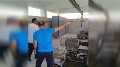 اصلاح عطل مفاجئ بمحطة مياه كمون بمركز الفشن ببني سويف