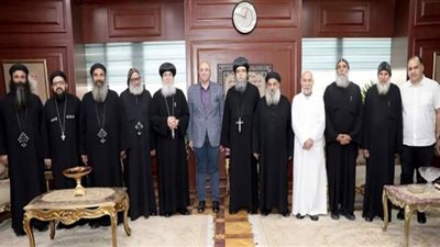 محافظ بني سويف يتلقى التهاني من القيادات الكنسية بمناسبة عيد الأضحى المبارك