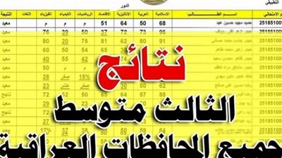 الان رابط.. موقع نتائج الثالث متوسط 2022 دور اول في العراق